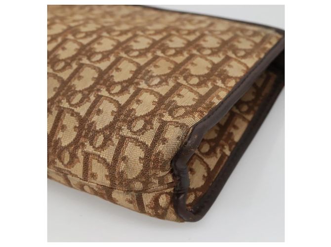 Borsa clutch in tela Trotter Christian Dior marrone Auth ti2891 - vista 7