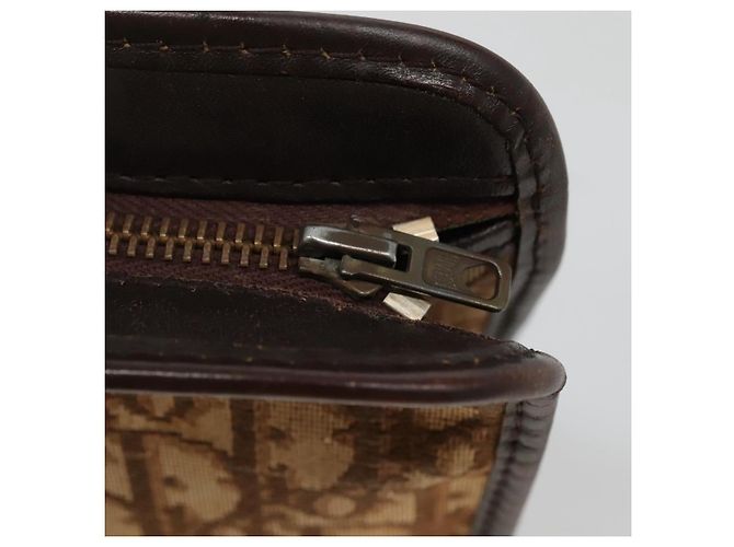 Borsa clutch in tela Trotter Christian Dior marrone Auth ti2891 - vista 8