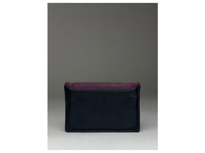 Portacarte in pelle vintage Miu Miu nero e viola - vista 2