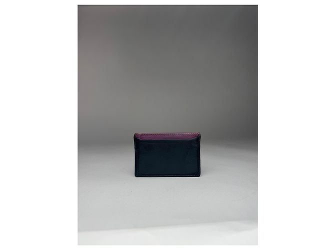 Portacarte in pelle vintage Miu Miu nero e viola - vista 5