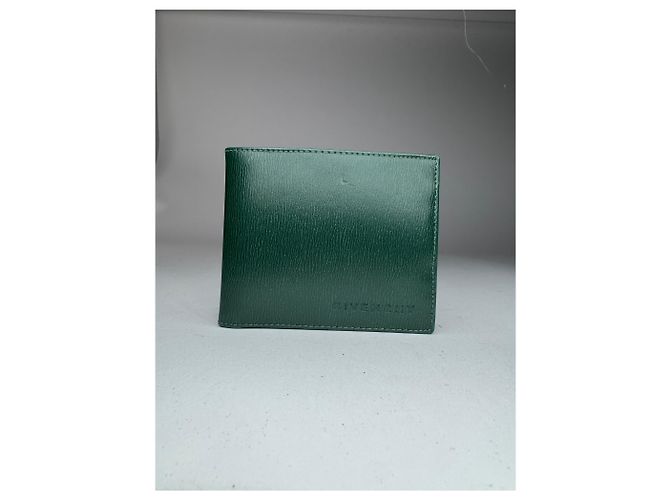 Vintage Givenchy Foldable Leather Wallet Green - view 10