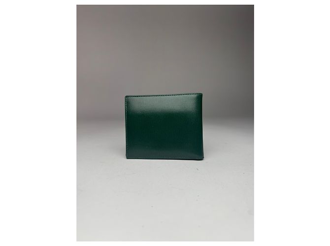 Vintage Givenchy Foldable Leather Wallet Green - view 11