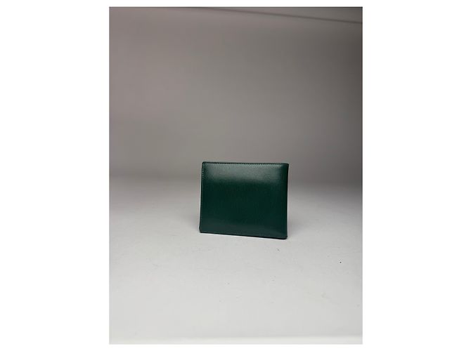 Vintage Givenchy Foldable Leather Wallet Green - view 2