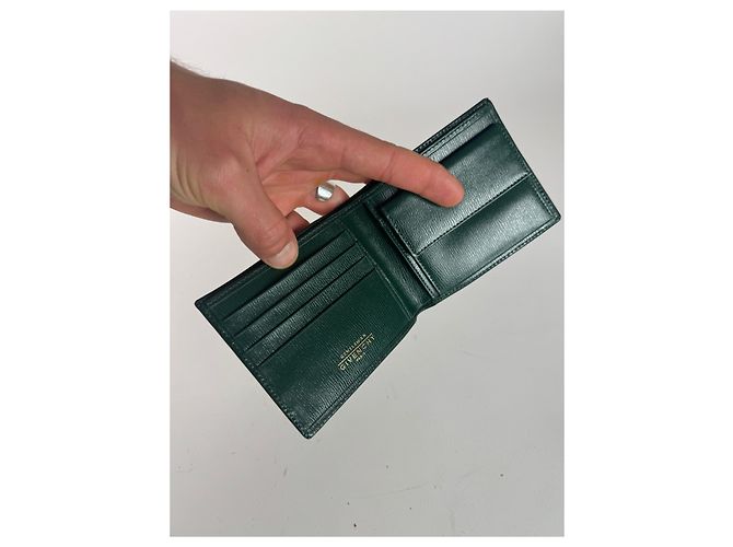 Vintage Givenchy Foldable Leather Wallet Green - view 3