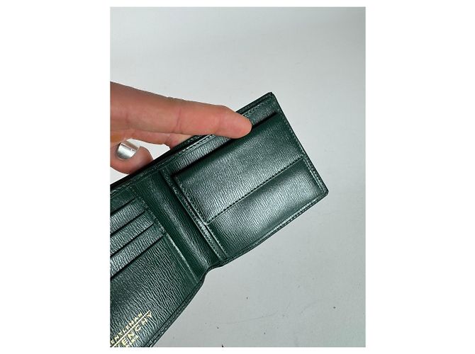 Vintage Givenchy Foldable Leather Wallet Green - view 4