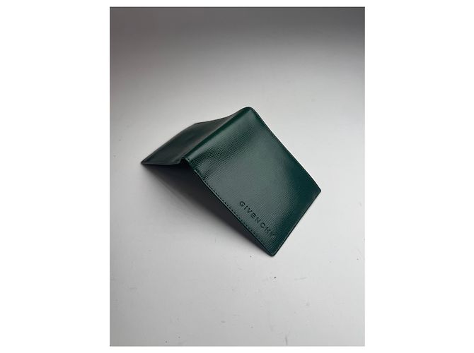 Vintage Givenchy Foldable Leather Wallet Green - view 5