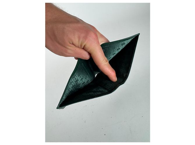 Vintage Givenchy Foldable Leather Wallet Green - view 7