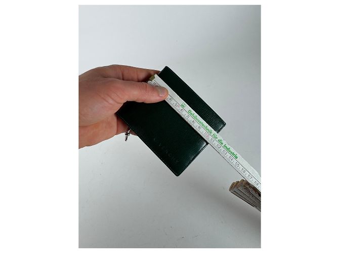 Vintage Givenchy Foldable Leather Wallet Green - view 8