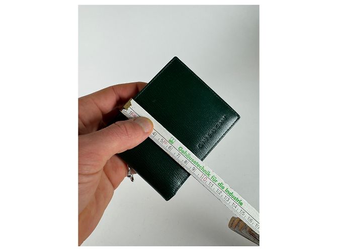 Vintage Givenchy Foldable Leather Wallet Green - view 9
