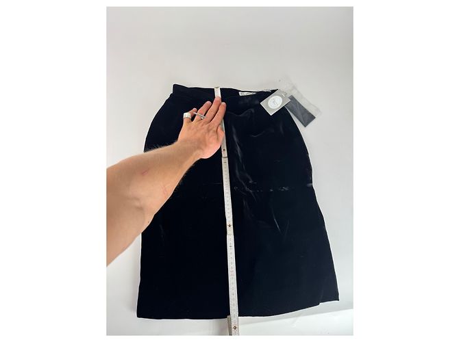 Gonna in velluto vintage Dior nera M Nero - vista 11