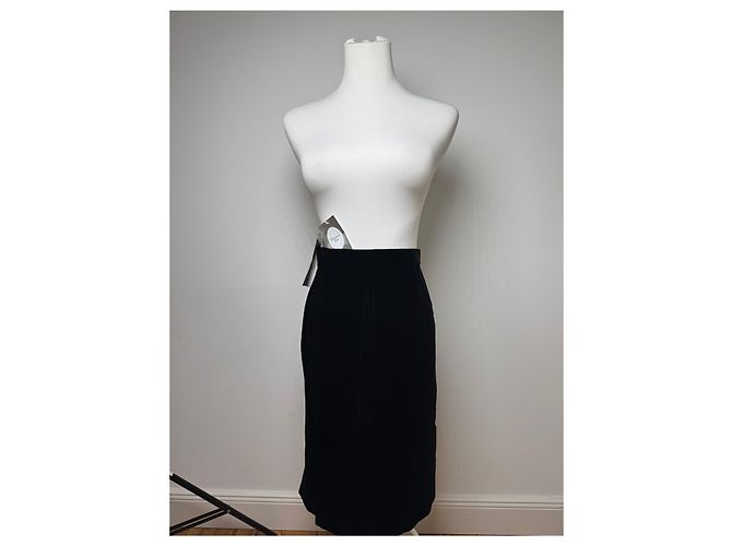 Gonna in velluto vintage Dior nera M Nero - vista 13