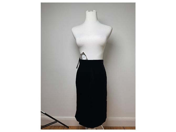 Gonna in velluto vintage Dior nera M Nero - vista 3