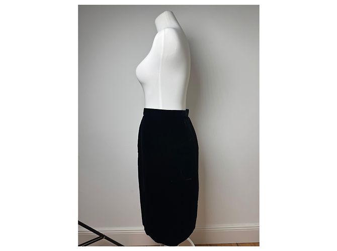 Gonna in velluto vintage Dior nera M Nero - vista 4