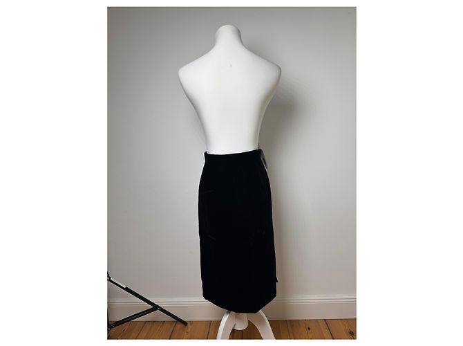 Gonna in velluto vintage Dior nera M Nero - vista 5