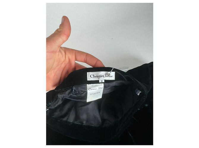 Gonna in velluto vintage Dior nera M Nero - vista 6