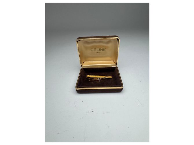 Céline Fermaglio per cravatta vintage Celine Paris D'oro - vista 4
