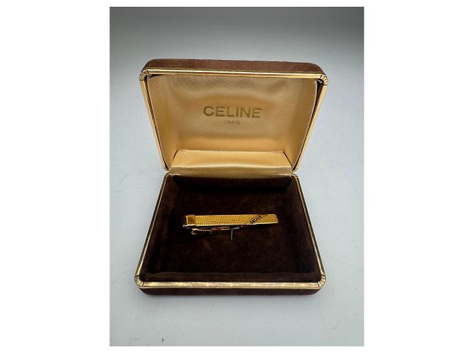 Céline Fermaglio per cravatta vintage Celine Paris D'oro - vista 9