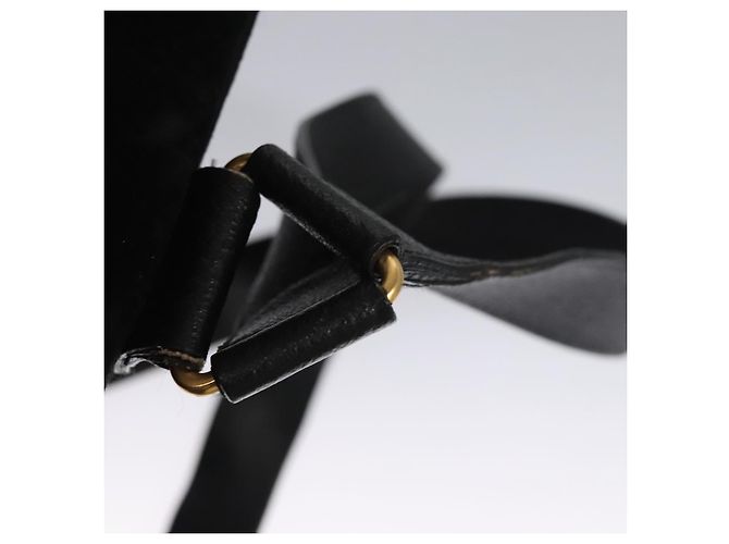 Bamboo Mochila GUCCI em couro camurça preto e dourado 003 58 0016 Auth nb007 - vista 14