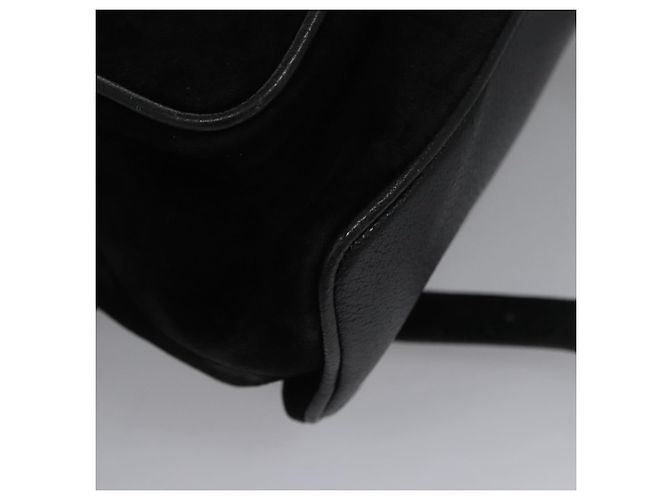 Bamboo Mochila GUCCI em couro camurça preto e dourado 003 58 0016 Auth nb007 - vista 16