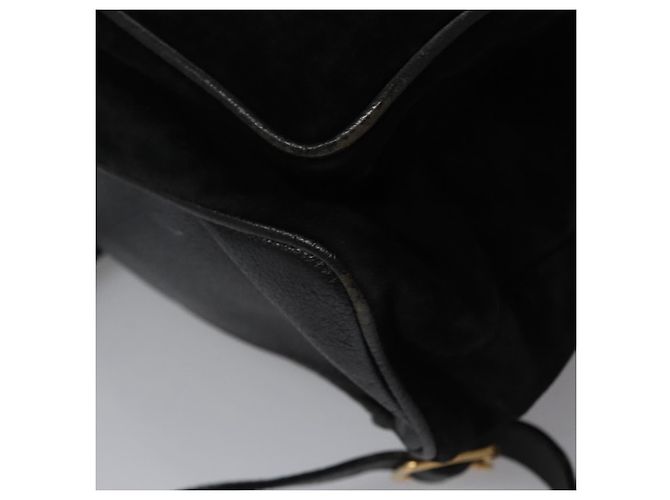 Bamboo Mochila GUCCI em couro camurça preto e dourado 003 58 0016 Auth nb007 - vista 17