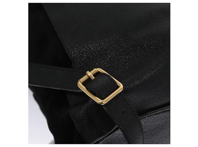 Bamboo Mochila GUCCI em couro camurça preto e dourado 003 58 0016 Auth nb007 - vista 21