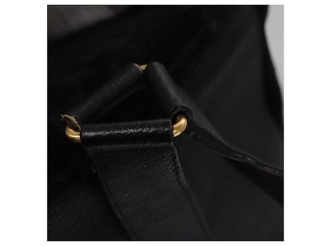Bamboo Mochila GUCCI em couro camurça preto e dourado 003 58 0016 Auth nb007 - vista 9