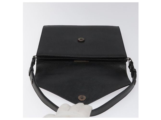 Borsa a spalla in pelle nera SAINT LAURENT Auth sw105 Nero - vista 10