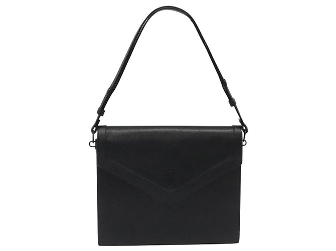 Borsa a spalla in pelle nera SAINT LAURENT Auth sw105 Nero - vista 13