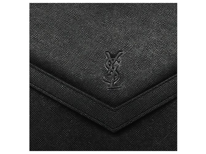 Borsa a spalla in pelle nera SAINT LAURENT Auth sw105 Nero - vista 17