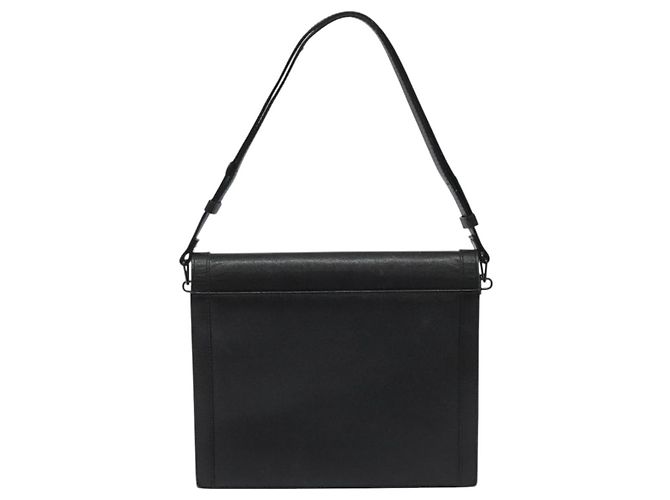 Borsa a spalla in pelle nera SAINT LAURENT Auth sw105 Nero - vista 2