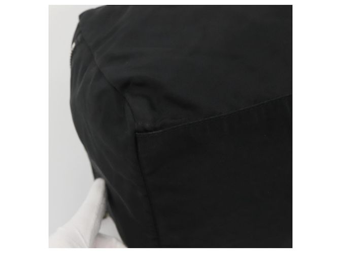 PRADA Borsa a mano in nylon nero argento autentica IN024 - vista 14