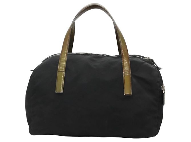 PRADA Borsa a mano in nylon nero argento autentica IN024 - vista 2