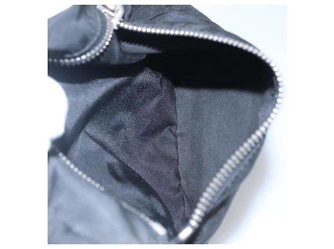 PRADA Borsa a mano in nylon nero argento autentica IN024 - vista 22