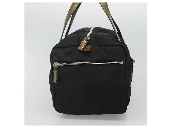 PRADA Borsa a mano in nylon nero argento autentica IN024 - vista 3