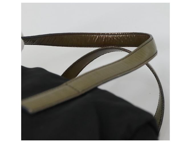 PRADA Borsa a mano in nylon nero argento autentica IN024 - vista 8