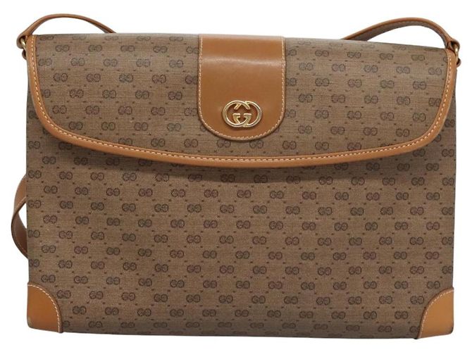 Gucci Borsa a Spalla Micro GG Supreme PVC Beige Oro 001 14 5364 Auth ep7769 D'oro - vista 13