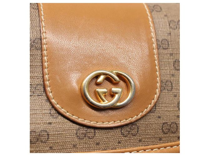 Gucci Borsa a Spalla Micro GG Supreme PVC Beige Oro 001 14 5364 Auth ep7769 D'oro - vista 17