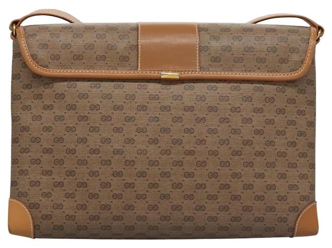 Gucci Borsa a Spalla Micro GG Supreme PVC Beige Oro 001 14 5364 Auth ep7769 D'oro - vista 2