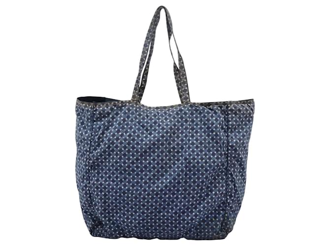 Borsa Tote PRADA in nylon blu Auth nb209 - vista 2