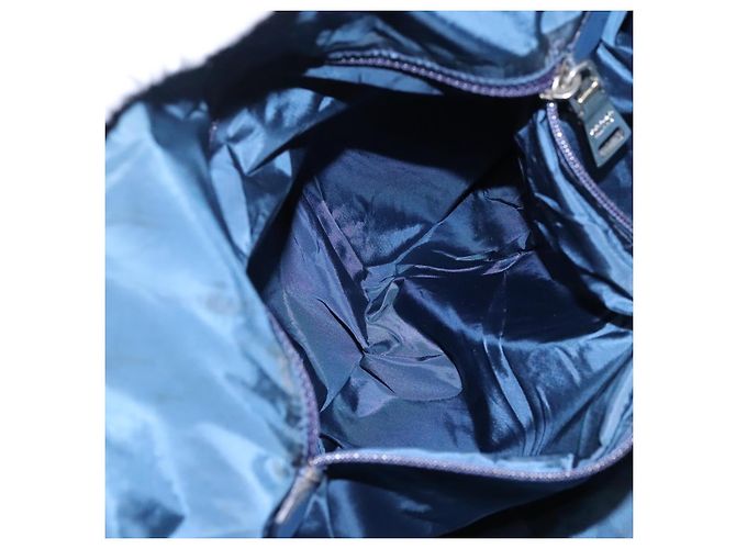 Borsa Tote PRADA in nylon blu Auth nb209 - vista 21