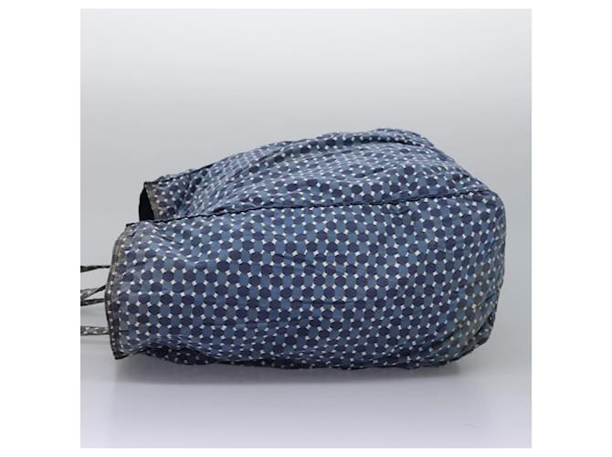 Borsa Tote PRADA in nylon blu Auth nb209 - vista 3