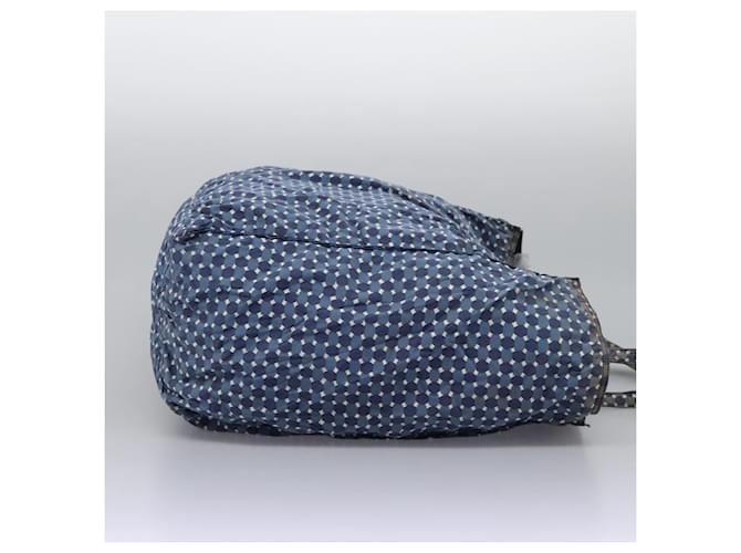 Borsa Tote PRADA in nylon blu Auth nb209 - vista 4