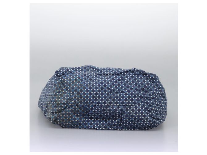 Borsa Tote PRADA in nylon blu Auth nb209 - vista 5