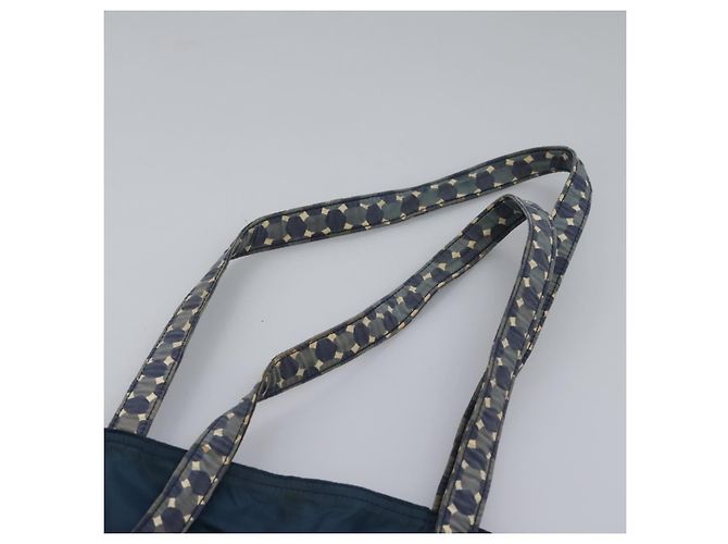 Borsa Tote PRADA in nylon blu Auth nb209 - vista 8