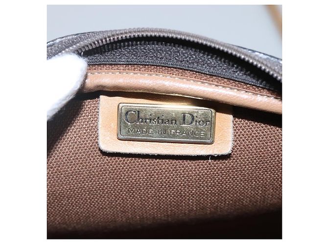 Borsa a spalla in tela a nido d'ape Christian Dior in pelle PVC nera Auth ti2906 - vista 10