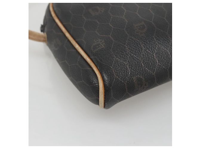 Borsa a spalla in tela a nido d'ape Christian Dior in pelle PVC nera Auth ti2906 - vista 15