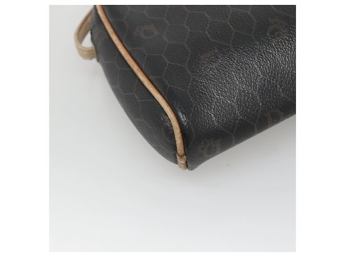 Borsa a spalla in tela a nido d'ape Christian Dior in pelle PVC nera Auth ti2906 - vista 17