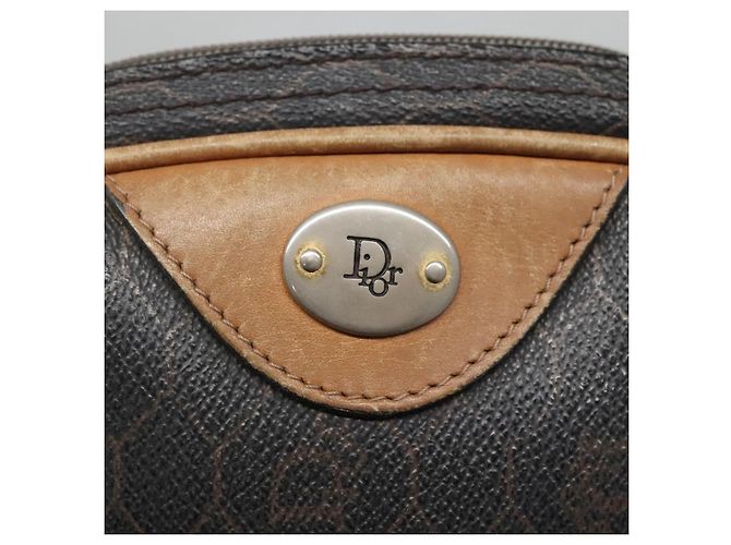 Borsa a spalla in tela a nido d'ape Christian Dior in pelle PVC nera Auth ti2906 - vista 18