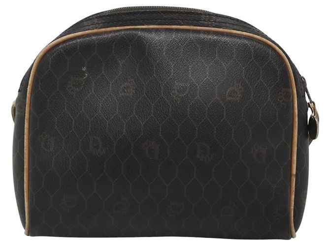 Borsa a spalla in tela a nido d'ape Christian Dior in pelle PVC nera Auth ti2906 - vista 2