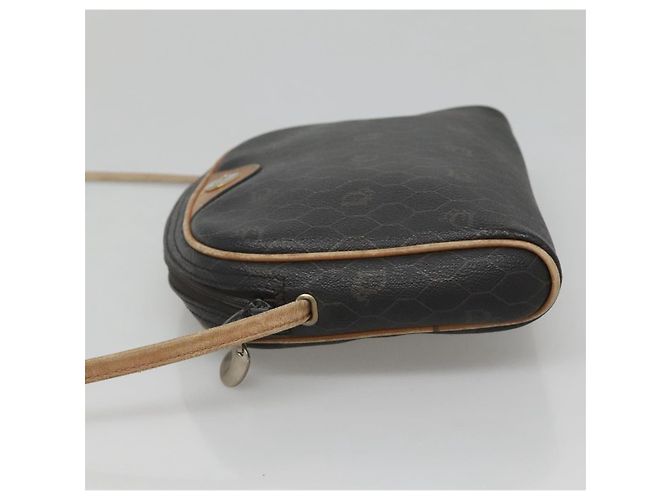 Borsa a spalla in tela a nido d'ape Christian Dior in pelle PVC nera Auth ti2906 - vista 4